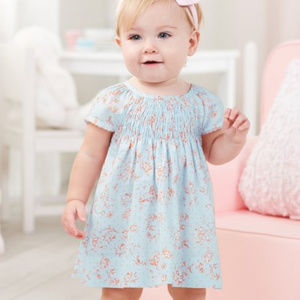 Mud Pie Blue Floral Bishop Dress